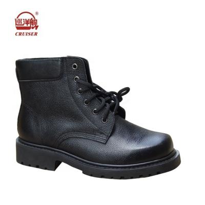 China Anti-Smell Black Dubai Army Genuine Leather Combat Boots For Men for sale