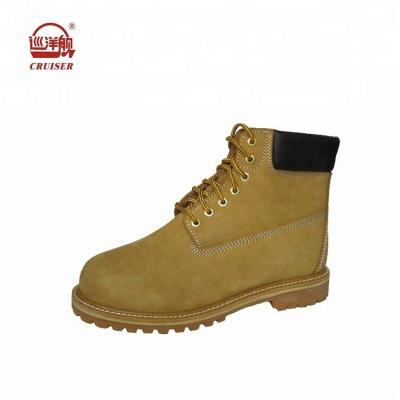 China Industrial Steel Toe Nubuck Genuine Leather Work Boots Steel Toe Safety Shoes for sale