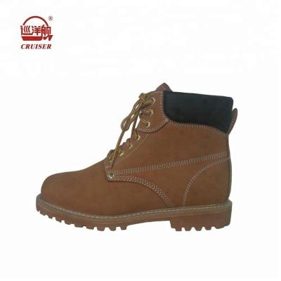 China Anti-Smell Casual Brown Nubuck Camel Woodland Safety Shoes Genuine Leather Steel Toe for sale