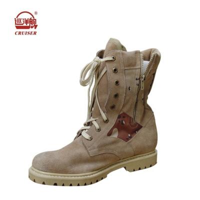 China Hot Selling Anti-smell Camel Nubuck Canvas Freedom Army Combat Boots Leather Military Tactical Boot for sale