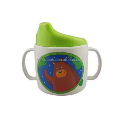 China Unbreakable high quality food grade sustainable melamine kids cups, small melamine baby sippy training cup, baby cup feeder for sale