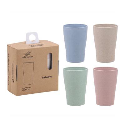 China Disposable BPA Free Wheat Straw Water Tumbler Cup , Bio Cheap Tooth Cup for sale