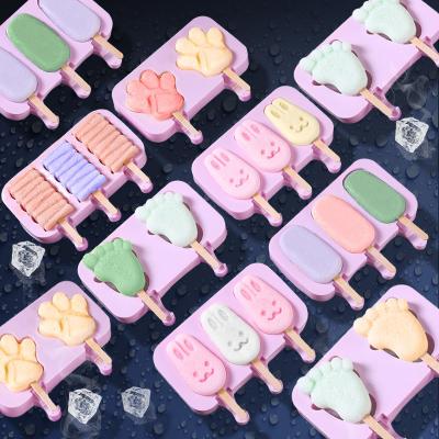 China D-0026 DIY Food Grade Silicone Ice Cream Freezer Mold Viable Ice Cream Popsicle Mold for sale