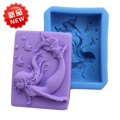 China DIY 3d Chocolate Viable Mermaid Shaped Cake Decorating Silicone Mermaid Fondant Mold for sale