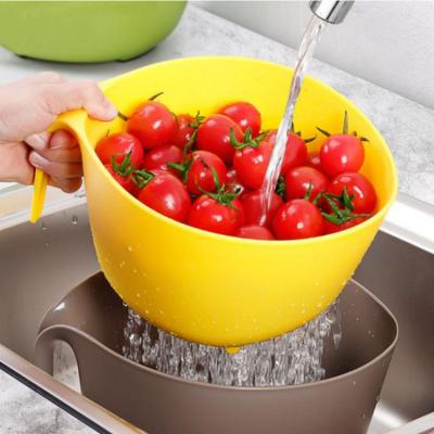 China Fruit Vegetable Viable Plastic Bowl Sieve Nest Wash Kitchen Accessories Folding Kitchen Sink Colanders for sale