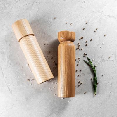 China Sustainable Salt Grinder Muller Tool With Ceramic Grinding Mechanism Kitchen Ash Wood Spice Pepper Mill for sale