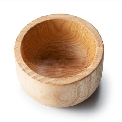 China Small Sustainable 100% Natural Timber Serving Bowl Low MOQ Customized Logo Ash Wood Bowl for sale