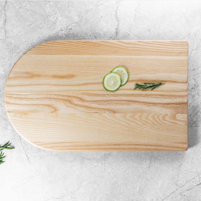 China Large Sustainable Customized Multi Functional Arch Ash Wood Chopping Serving Cutting Board Serving Panel for sale