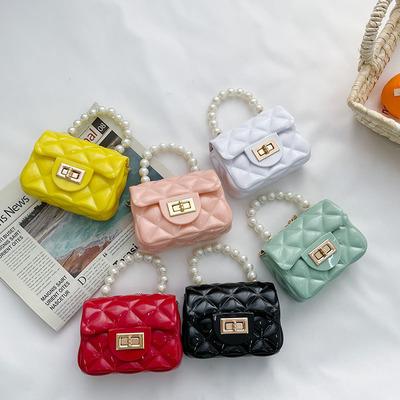 China 2021 New Style Preppy Lady Bags Beaded Lady Bags Mini Purses and Handbags Kids Girl Handbags Shoulder Bag Mixed Color for sale