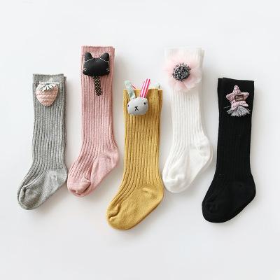 China Long Leg Warmers Cat Princess Cartoon Kids Socks Knee High Babies Tube Dance Socks Cute Floral Girl Sustainable Cotton Socks for sale