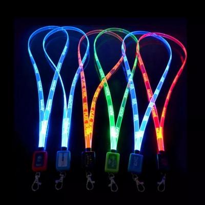 China Promotional Gift TPU Light Up Manufacturer Hand Strap Silicone Rubber Durable Led Lanyard for sale