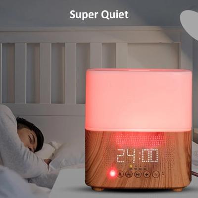 China Cool Mist Aromatherapy Bluetooth Music 100ml Light Oil with Air Humidifier Aroma Diffuser Clock for sale