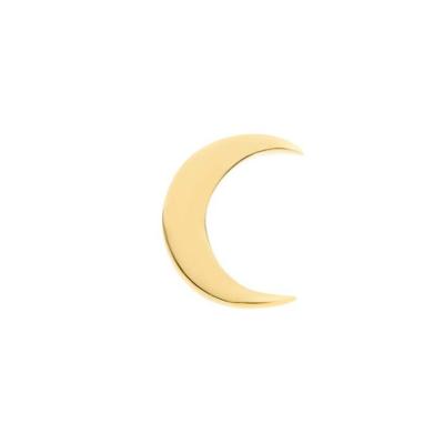 China Custom Crescent Moon 14ct Solid Gold Piercing Jewelry Tops 18k Crescent Moon Threadless Embedding Piercing Jewelry Tops for sale