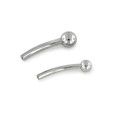 China ASTM F136 Threadless Base Titanium Pressing Curved Short Bar With Fixed Ball for sale