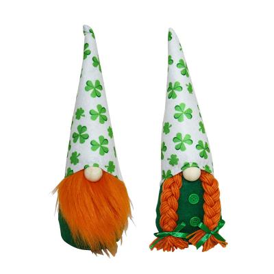 China 2021 Hot Selling Irish St. Patrick's Day Party Clover Decoration Durable Stuffed Gnomes Ornaments for sale