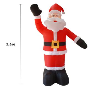 China Outdoor Popular Santa Claus Xmas Decoration 2.4m Holiday Yard Inflatable Decorations For Xmas Decoration Supplies for sale