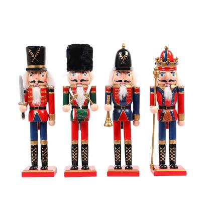 China Eco-friendly Christmas Ornament Christmas Toys Life Size Wooden Nutcracker Nutcracker Soldier For Christmas Decoration Supplies for sale