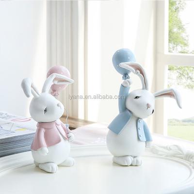 China Rab Resin Doll Naughty Rabbits Naughty Bunny Desk Accessory Toy Gift Cute Resin Doll for Home Room Decor Kids Children December for sale