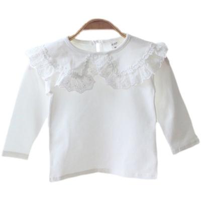 China Children's Girls' Long-sleeved T-shirt Doll Top Collar Cotton Baby Spring Anti-pilling Shirt White Stockings for sale