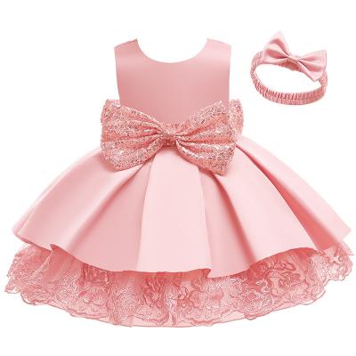 China Wholesale Baby Bow Anti-wrinkle Sequin Clothing Princess Party Dress Tuxedo Children's Tuxedo Dress for sale