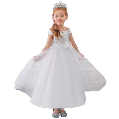 China 2023 Hot Children's One-Shoulder Evening Dress Girl's Party Bridesmaid Princess Dress Anti-Shrink for sale