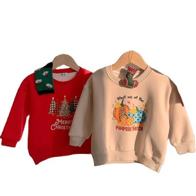 China Anti-pilling Custom thick warm Christmas Eve boys and girls winter tops children's fleece hoodie for sale