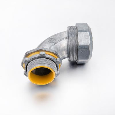 China Angle Type 90 Degree Flex Conduit Connector , Liquid Tight Flex Conduit Fittings for sale