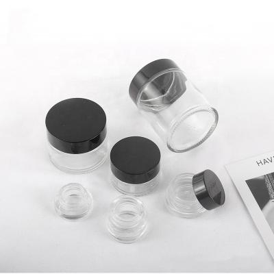 China 5g~100g Personal Care Skin Care Packaging Glass Container Supplier Cosmetic Glass Jar Body Scrub Container Slimming Cream Glass Jar for sale