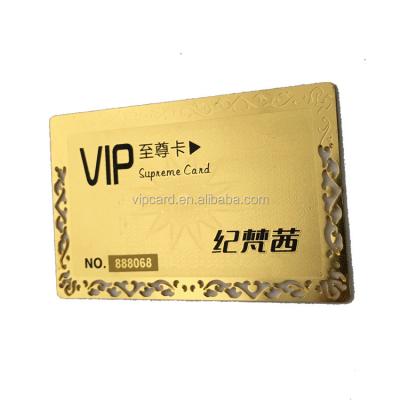 China Custom printing cr80 gold europe metal card brass business card for sale