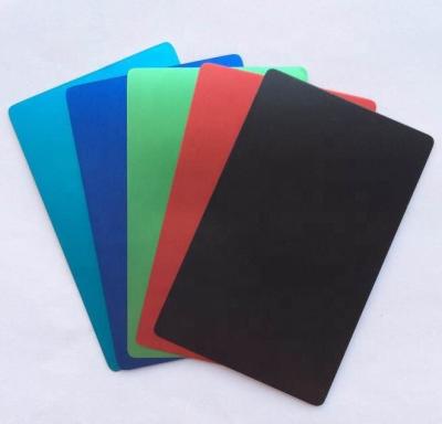 China Custom Colored Membership Card Blank Anodized Aluminum Business Card for sale