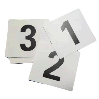 China BUSINESS COMMERCIAL durable waterproof white plastic black serial numbered wedding table number card for sale