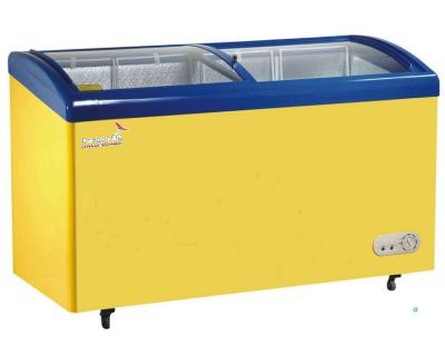 China Yellow Iceland / Ice Cream Deep Chest Freezer , Glass Top Chest Freezer for sale