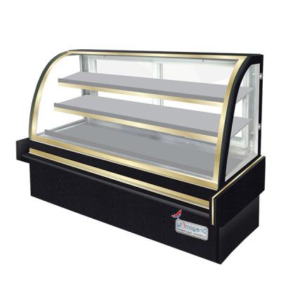 China Curved Glass Cake Display Counter Chilled Food Display Cabinets Customized for sale