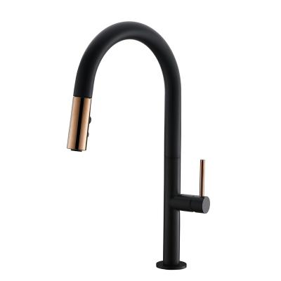 China Contemporary Hot and Cold Water Faucet for Kitchen Sink Faucet Rose Gold Black /White Finish Kitchen Faucet Kaiping for sale