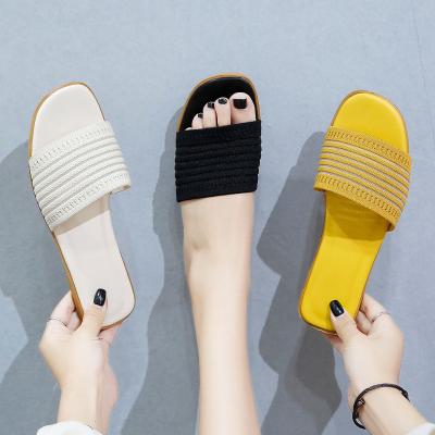 China Cushioning middle heel one word belt Rome new version Korean thick heel wear fairy women's chic sandals for sale