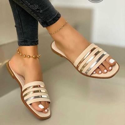 China Fashion Trend Ladies Sandals Summer Sexy Sandals Flounce Slippers Women Flat Shoes for sale