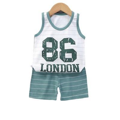 China Preppy Style Children's Vest Set Summer Cotton New Girls' Shorts Set Clothes Baby Kids Sleeveless Wear for sale