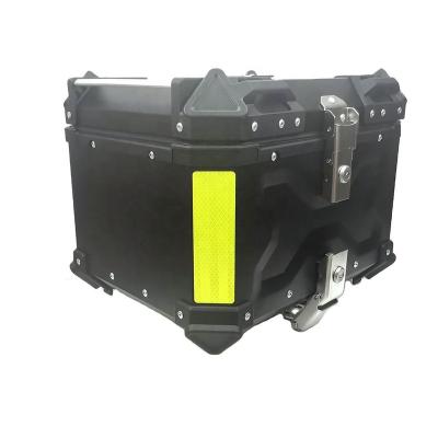 China Malaysia hot sale 45L cnc motorcycle tail aluminum black durable waterproof box for sale