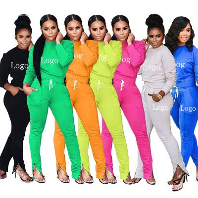 China 2021 Viable Custom Logo 2 Piece Jogger Tracksuit Set Women Unisex Sweat Suit Sweatsuit Sweatsuit for sale