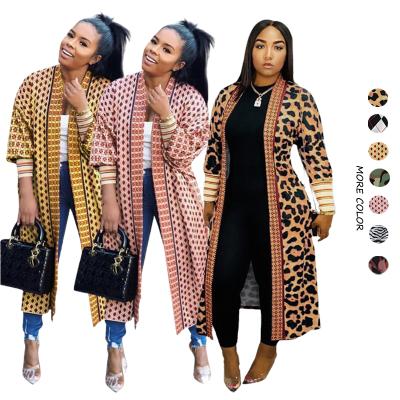 China 2021 Winter Fashion Coat Women's Clothing Breathable Leopard Sweater Knit Plus Size Long Cardigan For Women for sale