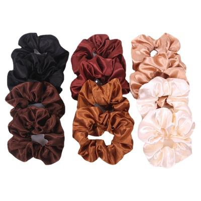 China 2019 fashion solid color hair scrunchies women hair scrunchies womens wholesale custom made hair ties elastic fabric hair band hair ties satin scrunchies for sale