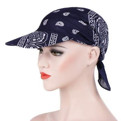 China 2021 new summer COMMON candy color multifunctional hot sunscreen with brim cotton printed headband baseball hat for sale