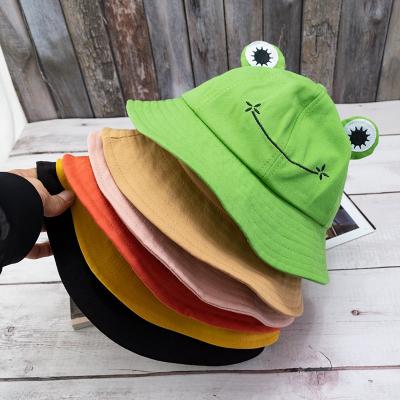 China Character Fashion Frog Bucket Hat For Women Summer Plain Beach Fishing Hat Sunscreen Outdoor Sun Rise Hat for sale