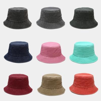 China Customized Comfort Wholesale Breathable Unisex Can Be Customized Retro LOGO Outdoor Sun Hat Wash Cotton Fisherman Hat Bucket Hats for sale