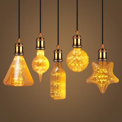 China New Product Modern Peach Heart Amber Glass Aluminum E14 E27 LED Indoor Colorful Gypsophila Light Bulbs for sale