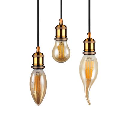 China Good Quality Modern Round Tail Tip Amber Clear Glass 4W 6W 8W Tungsten LED Filament Incandescent Light Bulb for sale