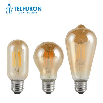 China Good Price Modern Amber Clear Color Glass 4W 6W 8W 10W 12W A60 Filament LED Incandescent Light Bulb for sale