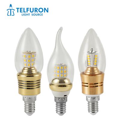 China Modern Premium Quality C35 Candle Shaped Indoor Decoration 5W 6W 7W 8W 9W 12W LED SMD Glass Aluminum Light Bulbs for sale