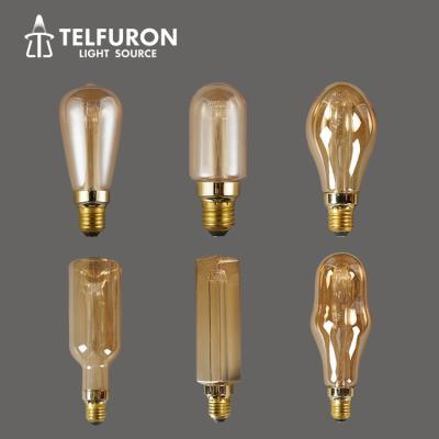 China Custom Amber Glass Color Bowling Egg ST64 3W 220V E27 LED Indoor Pipe Light Bulbs Modern Factory for sale