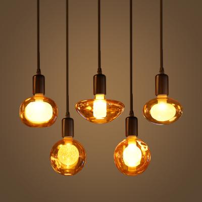 China Source Factory G95 G125 Amber Glass Bump Matte Modern UFO Shaped Decorative 220V LED Colorful Light Bulb In Bulbs for sale